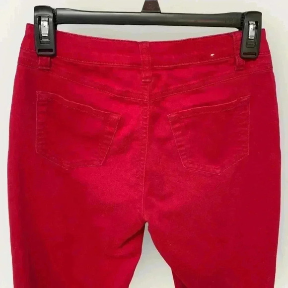 Blue Spice Women's Juniors Size 3 Straight Leg Skinny Red Jeans - Picture 6 of 12